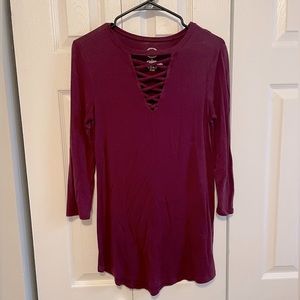 Maroon quarter sleeve tunic
